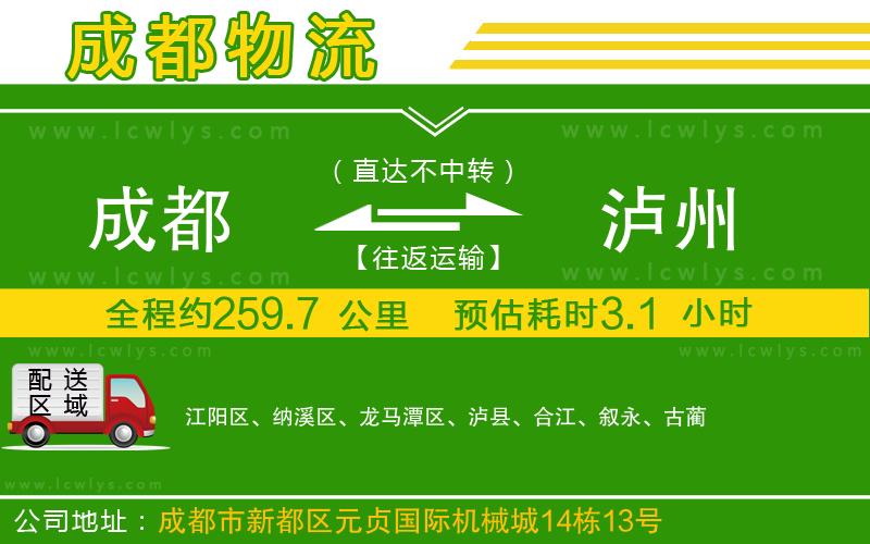 成都到瀘州貨運公司