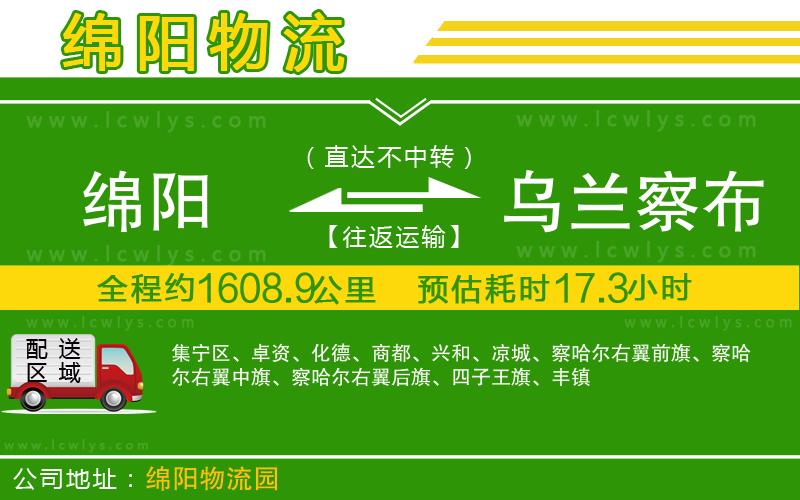 綿陽到烏蘭察布物流公司
